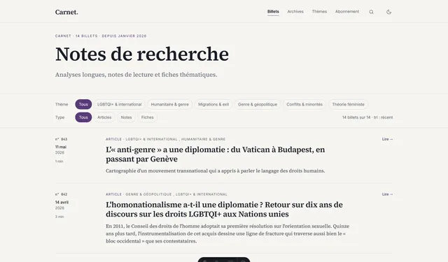 Carnet de recherche